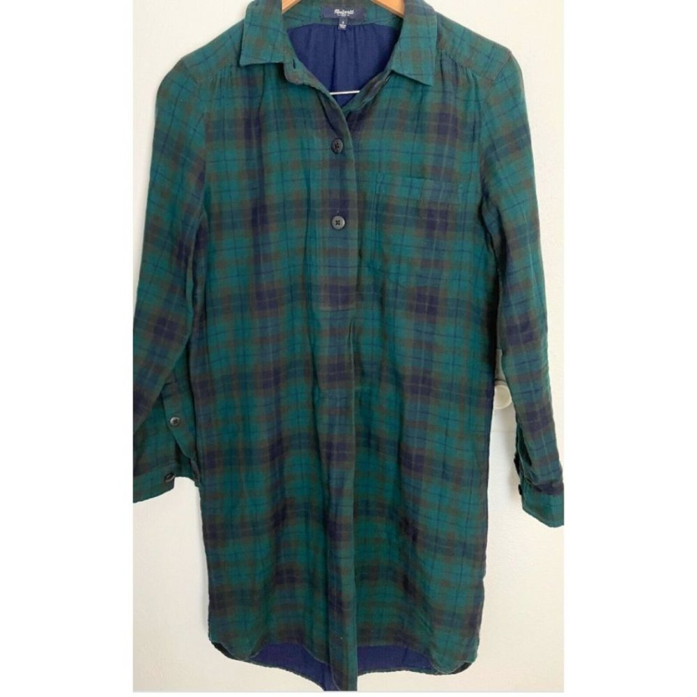 Madewell Dress Women's S Latitude Shirtdress in Alma Plaid Cotton w/Pockets